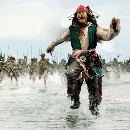 captain jack sparrow running